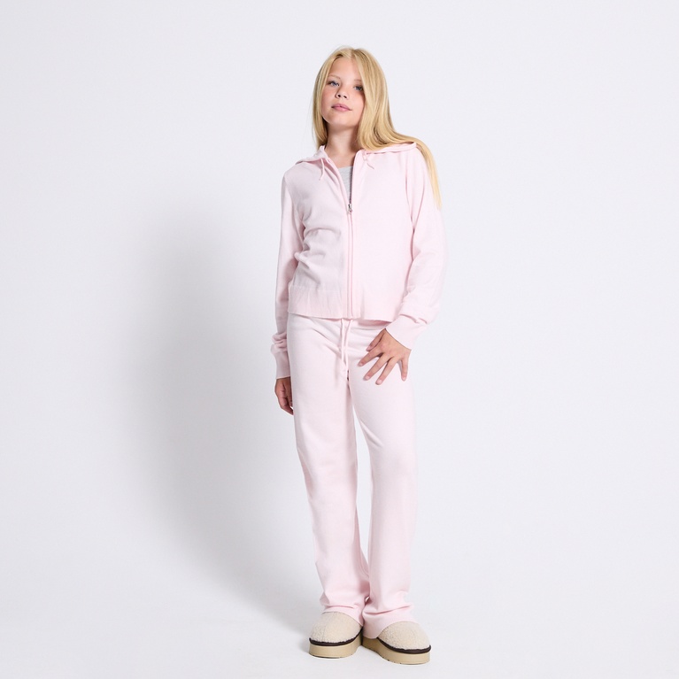 Knit zip hoodie "Jennifer star" Pink